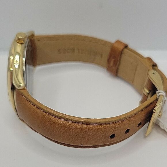 Michael Kors MK3427 Women's Leather Analog Gold Dial Quartz Wrist Watch BC847 - Picture 8 of 10